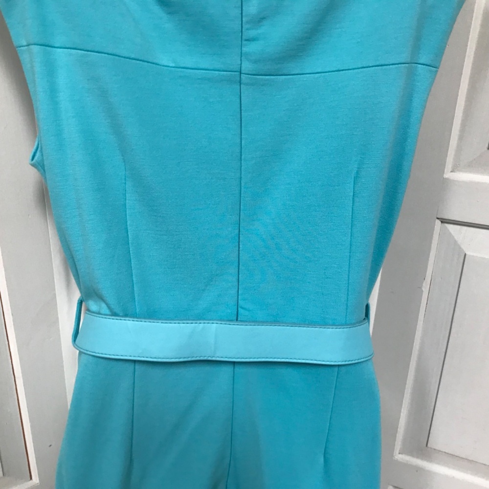 Tyler Boe Sleeveless Turquoise Belted Dress - Picture 15 of 15